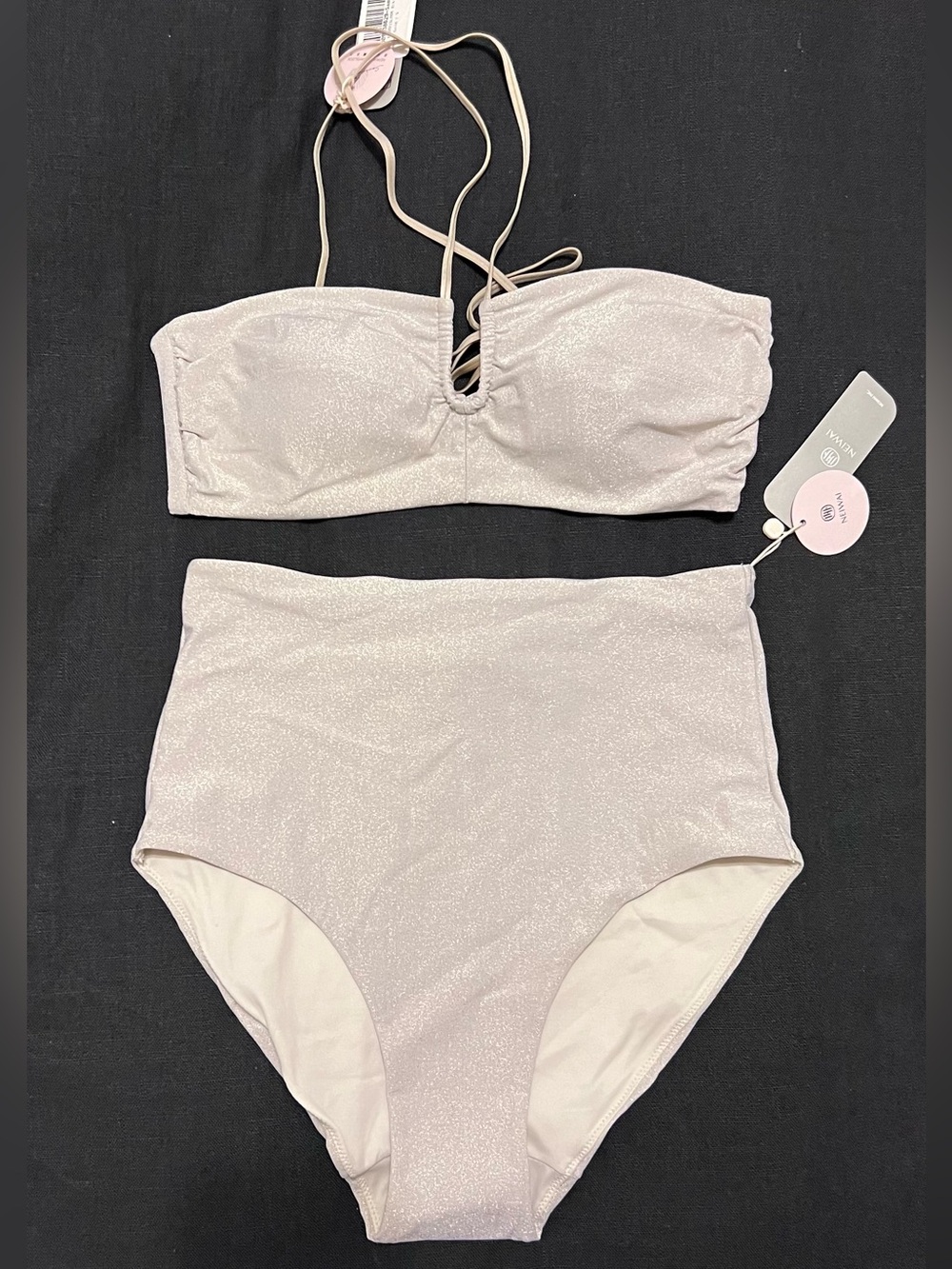 NEIWAI X SAVISLOOK Bikini Set - Top and Bottom in Gold Metallic Size Small